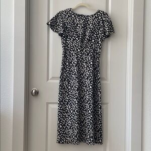 Black Taupe Animal Print Midi Maxi Dress Sz S